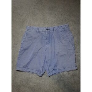 Michael Kors Mens 34‎ Blue Patterned Chino Shorts Casual Flat Front